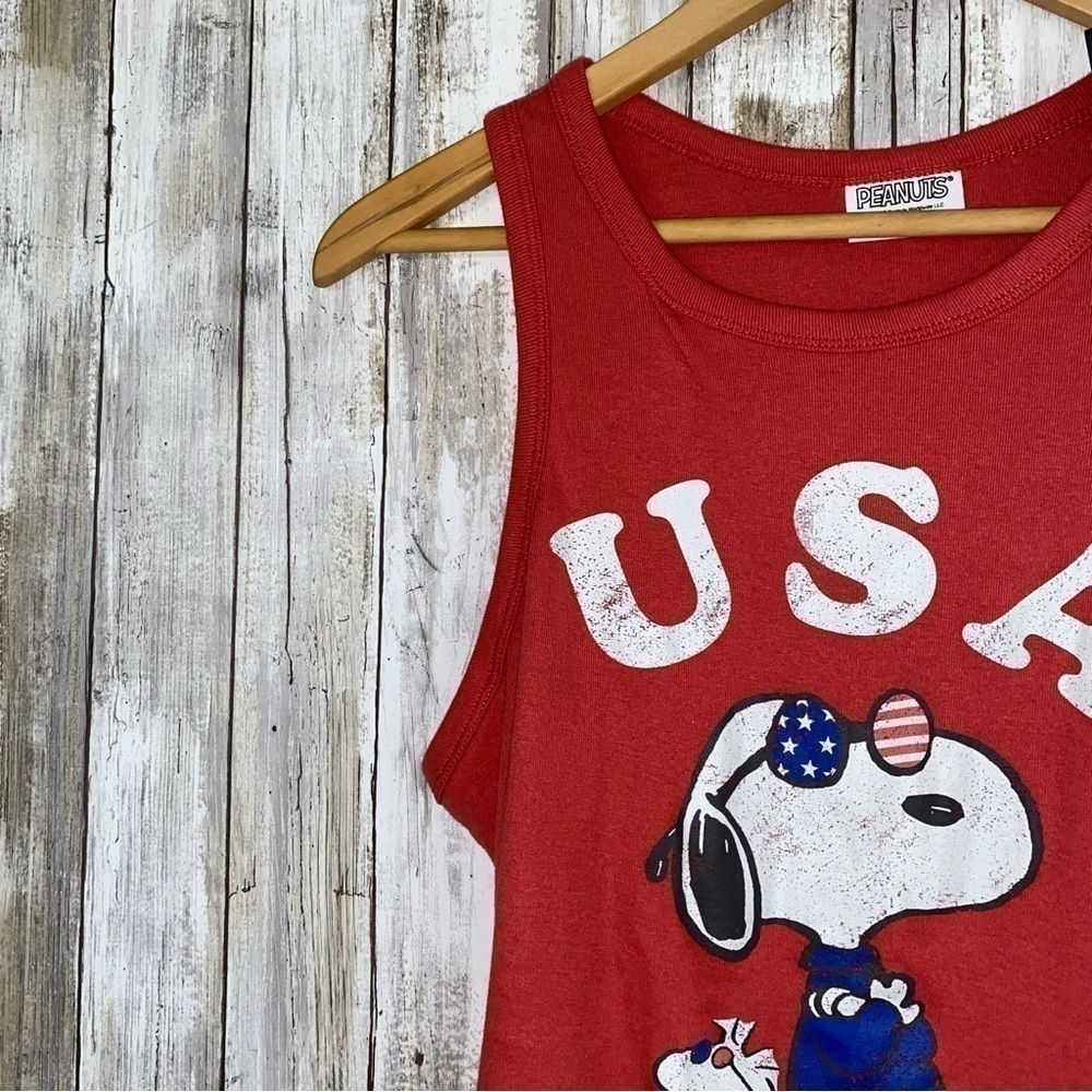 NWT Peanuts USA Snoopy Crop Tank - Picture 4 of 6